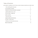 Table of Contents for Planning & writing a blog post guide